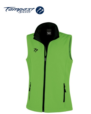 Tempest Lime Green Black Soft Shell Womens Gilet